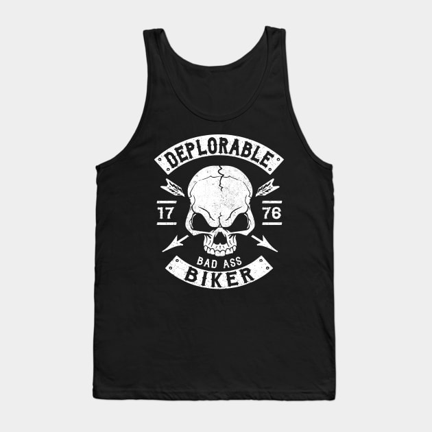 BIKER - DEPLORABLE BIKER Tank Top by Tshirt Samurai